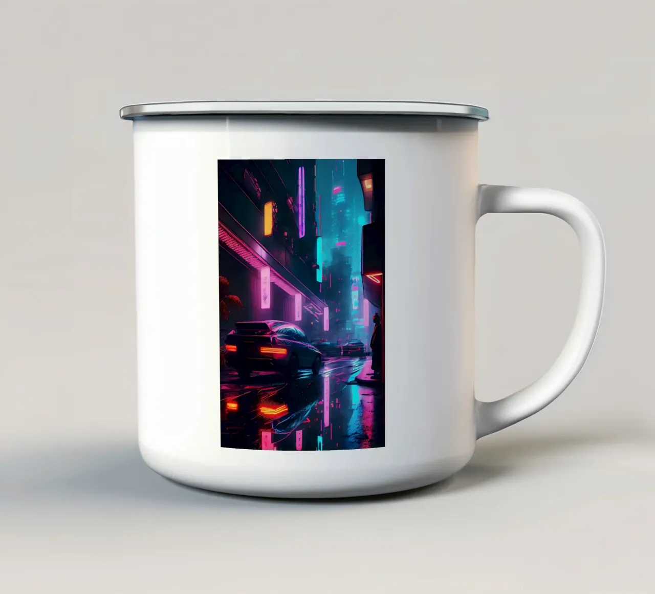 Notte Cyberpunk tazza in smalto da Mikesell