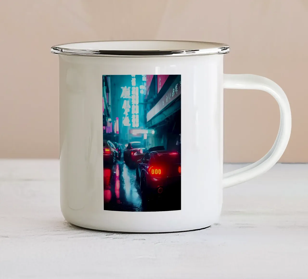 Notte Cyberpunk tazza in smalto da Mikesell