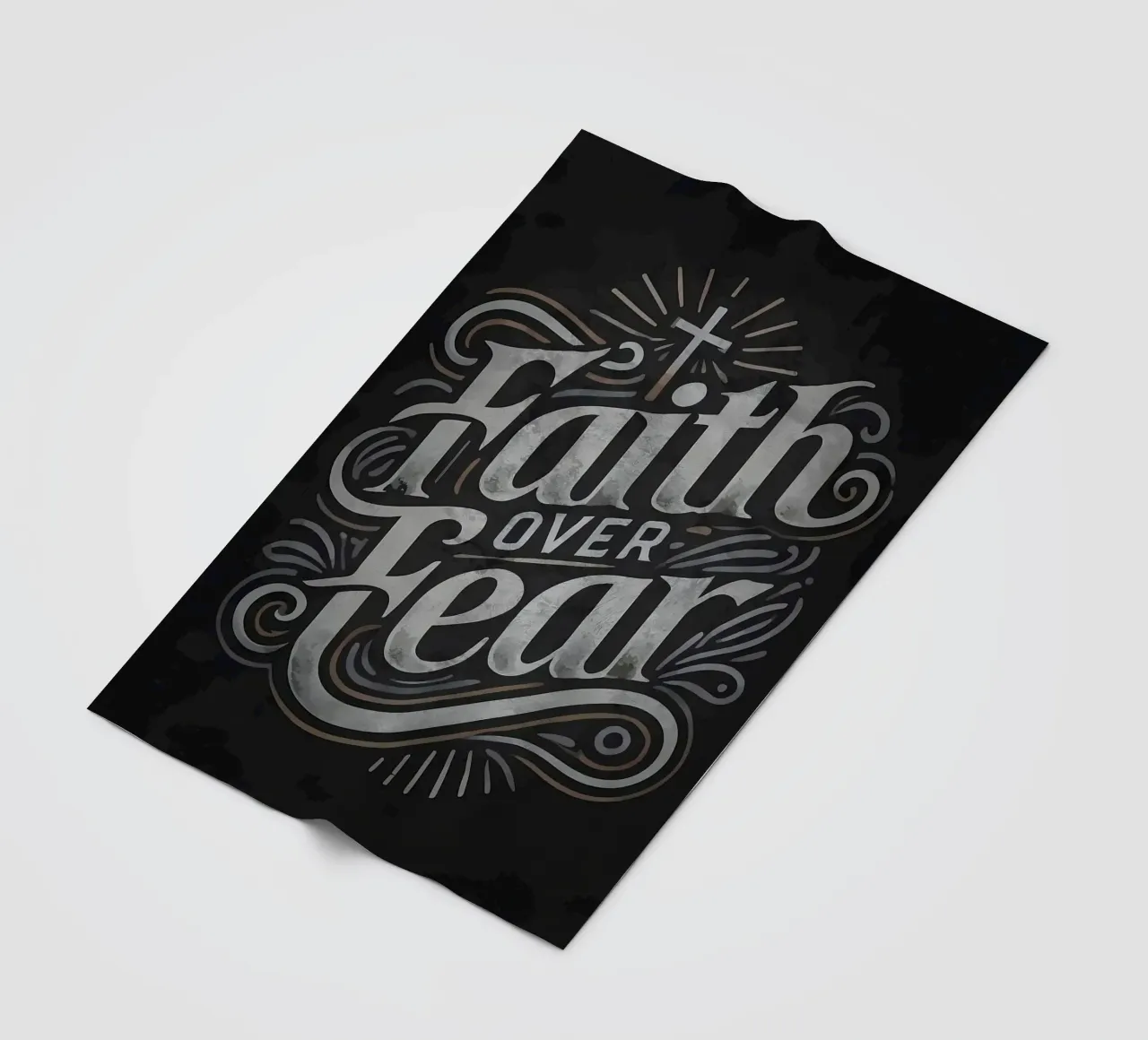 Faith Over Fear Motivation fleece blanket by Delaplane