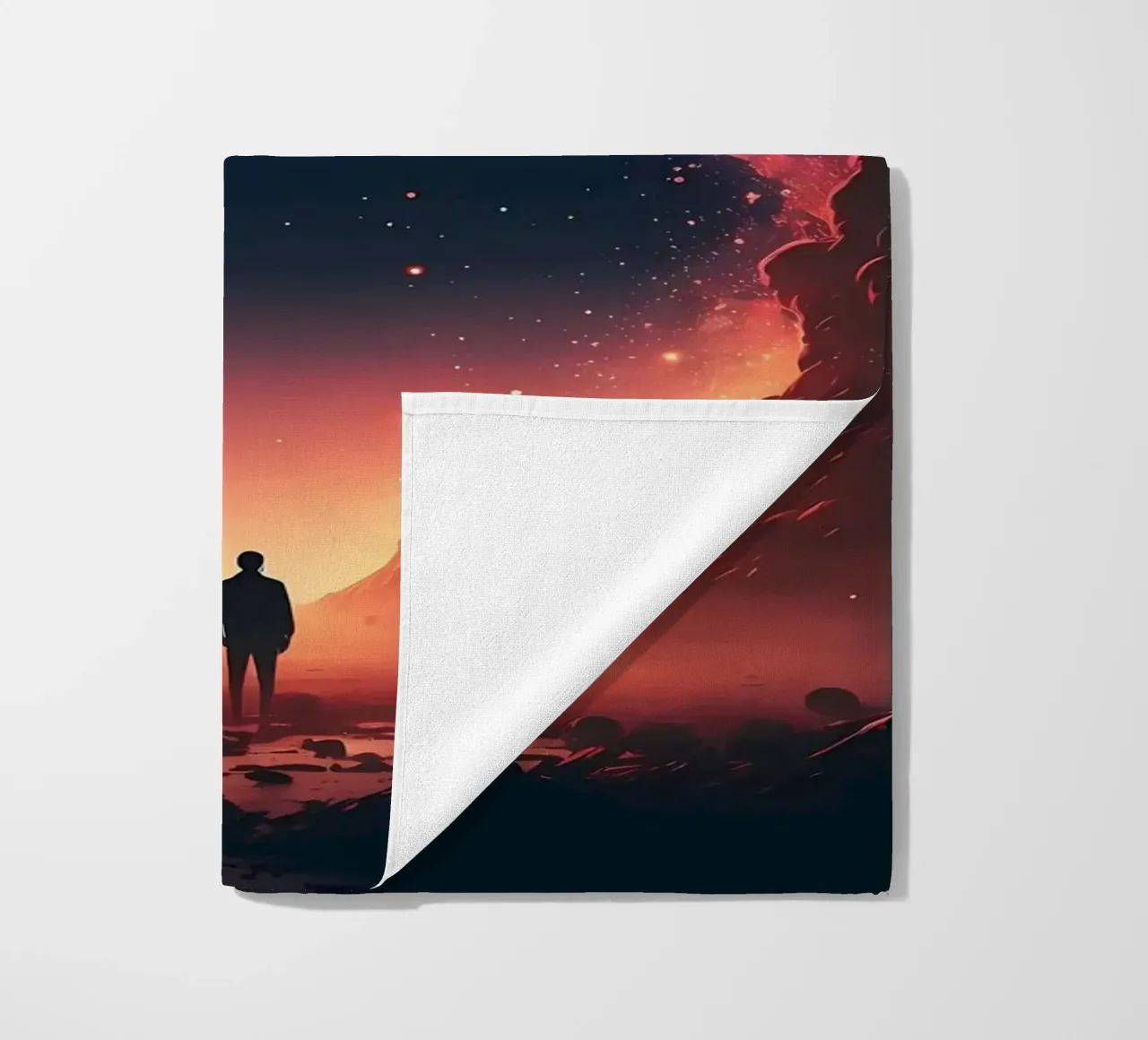 Colorful Fantasy Landscape beach towel by Mikesell