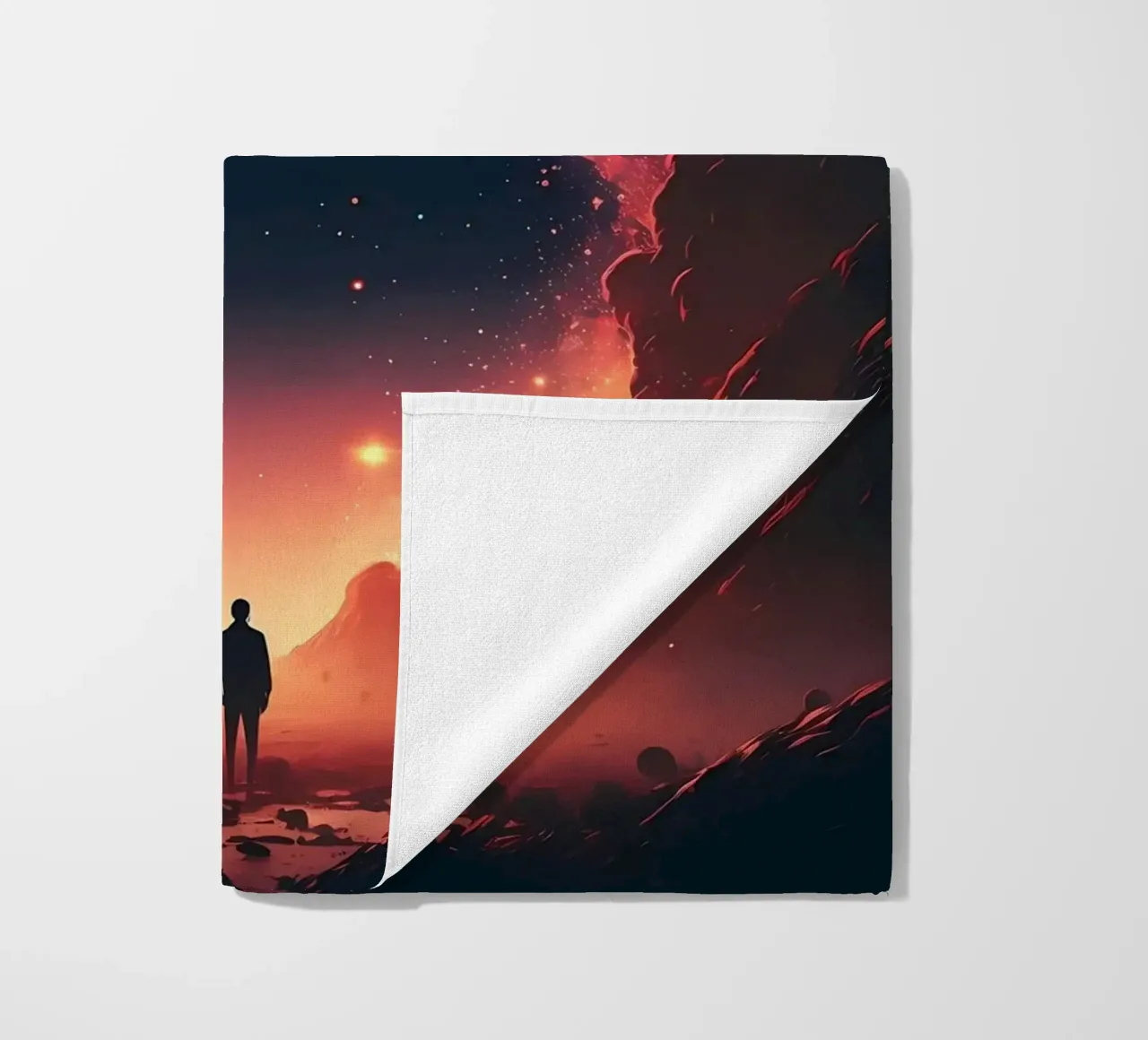 Colorful Fantasy Landscape beach towel by Mikesell