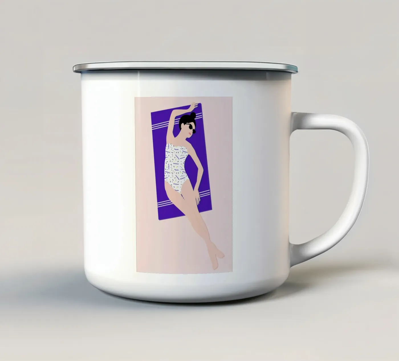 Beach emaille mok van Céleste Wallaert