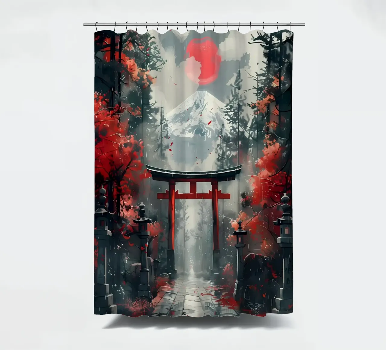 Japanese Torii Gate shower curtain by Ginnery