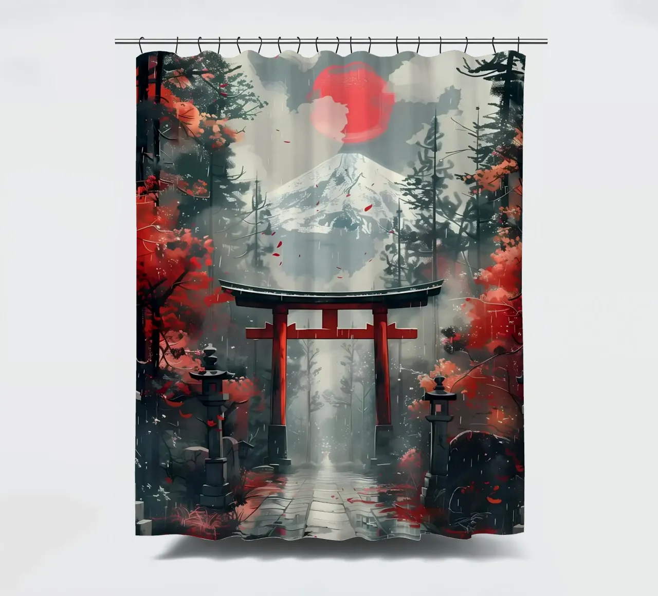 Japanese Torii Gate shower curtain by Ginnery