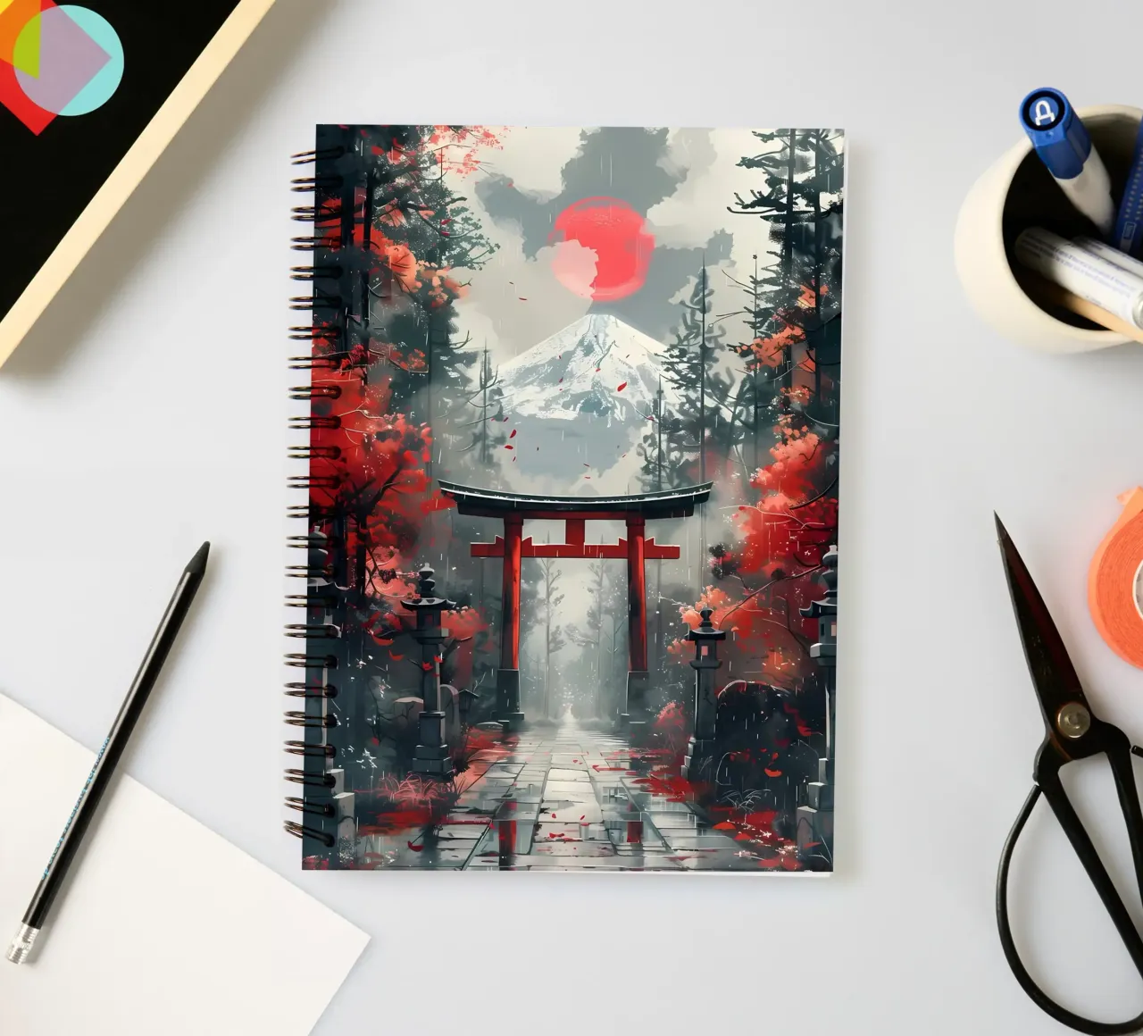 Japanse Torii poort notitieboek met spiraal van Ginnery