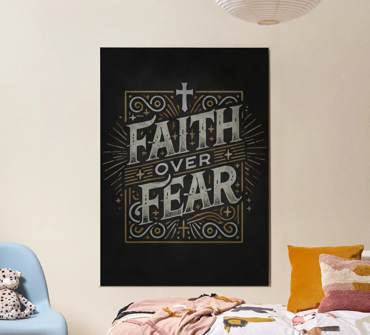 Glaube statt Angst Motivation Poster von Delaplane
