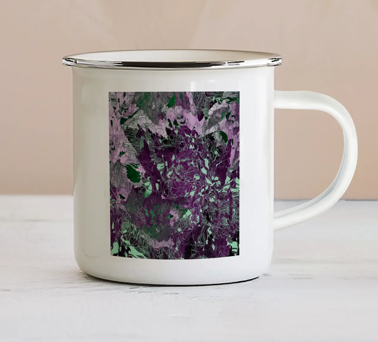 la mia riflessione sulla foresta3 tazza in smalto da Giulio Iurissevich