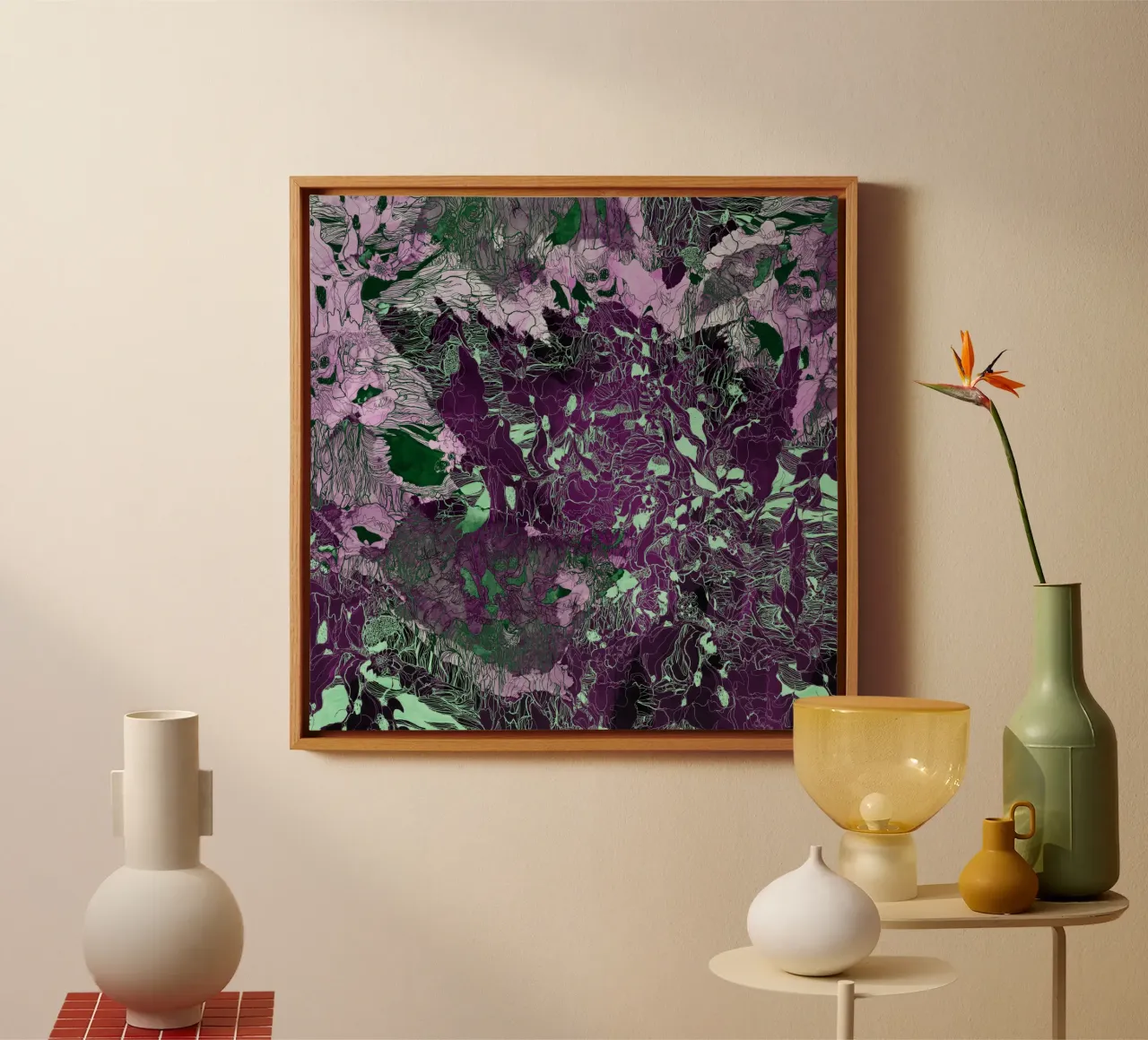my forest reflection3 canvas with Floater frame by Giulio Iurissevich
