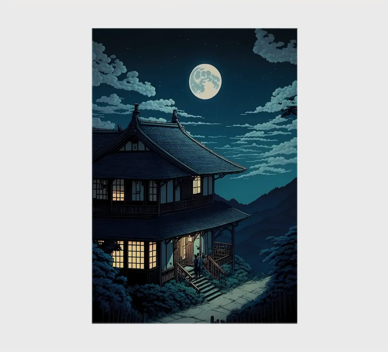 Retro Japanese Village notebook by Mikesell