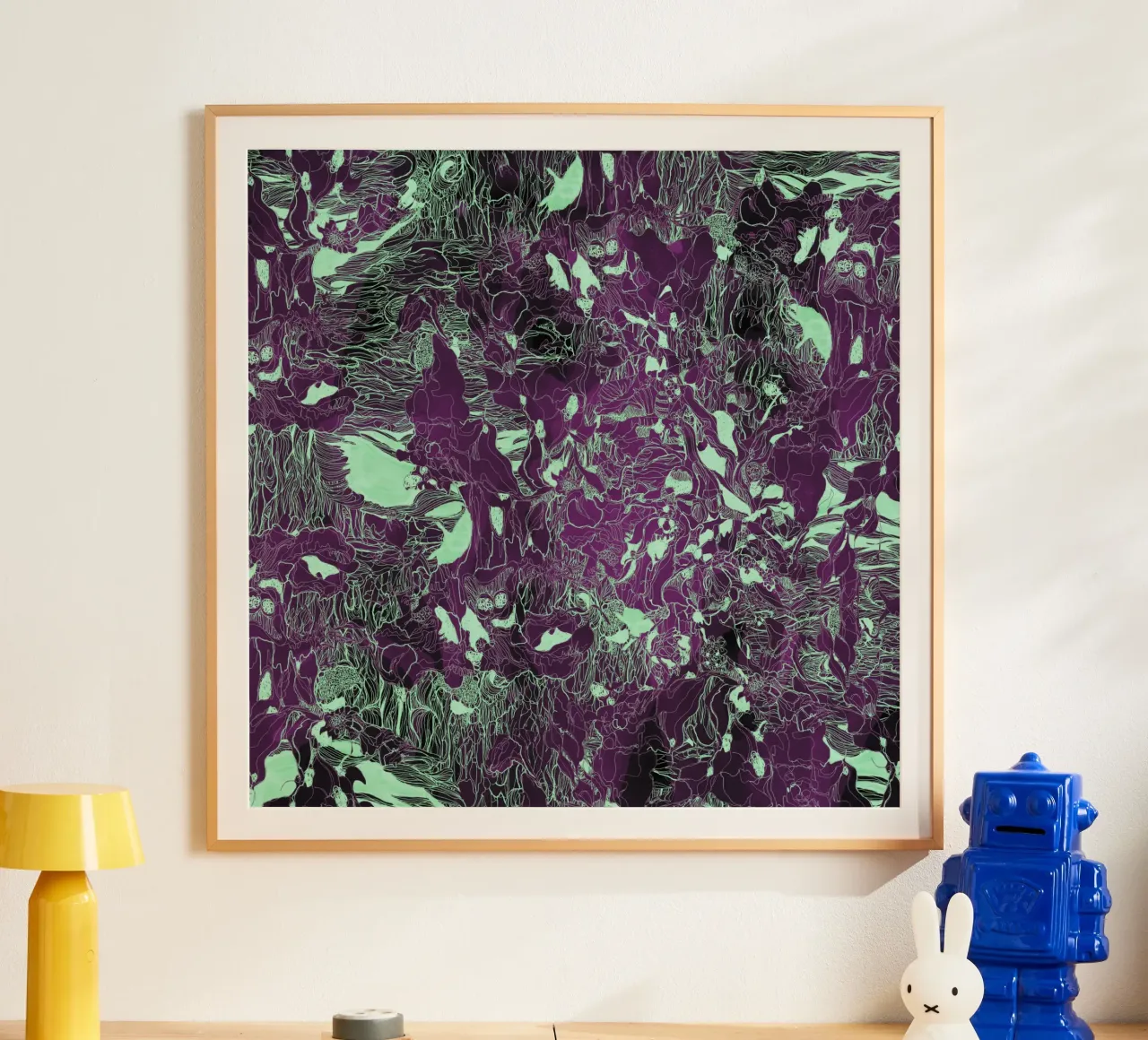 il mio verde riflesso della foresta poster con telaio in legno da Giulio Iurissevich