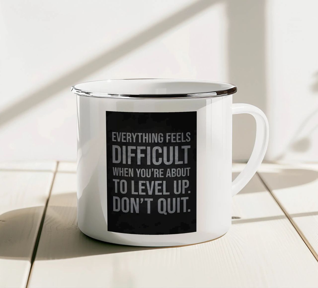 Motivazione per il Level Up Hustle tazza in smalto da Delaplane
