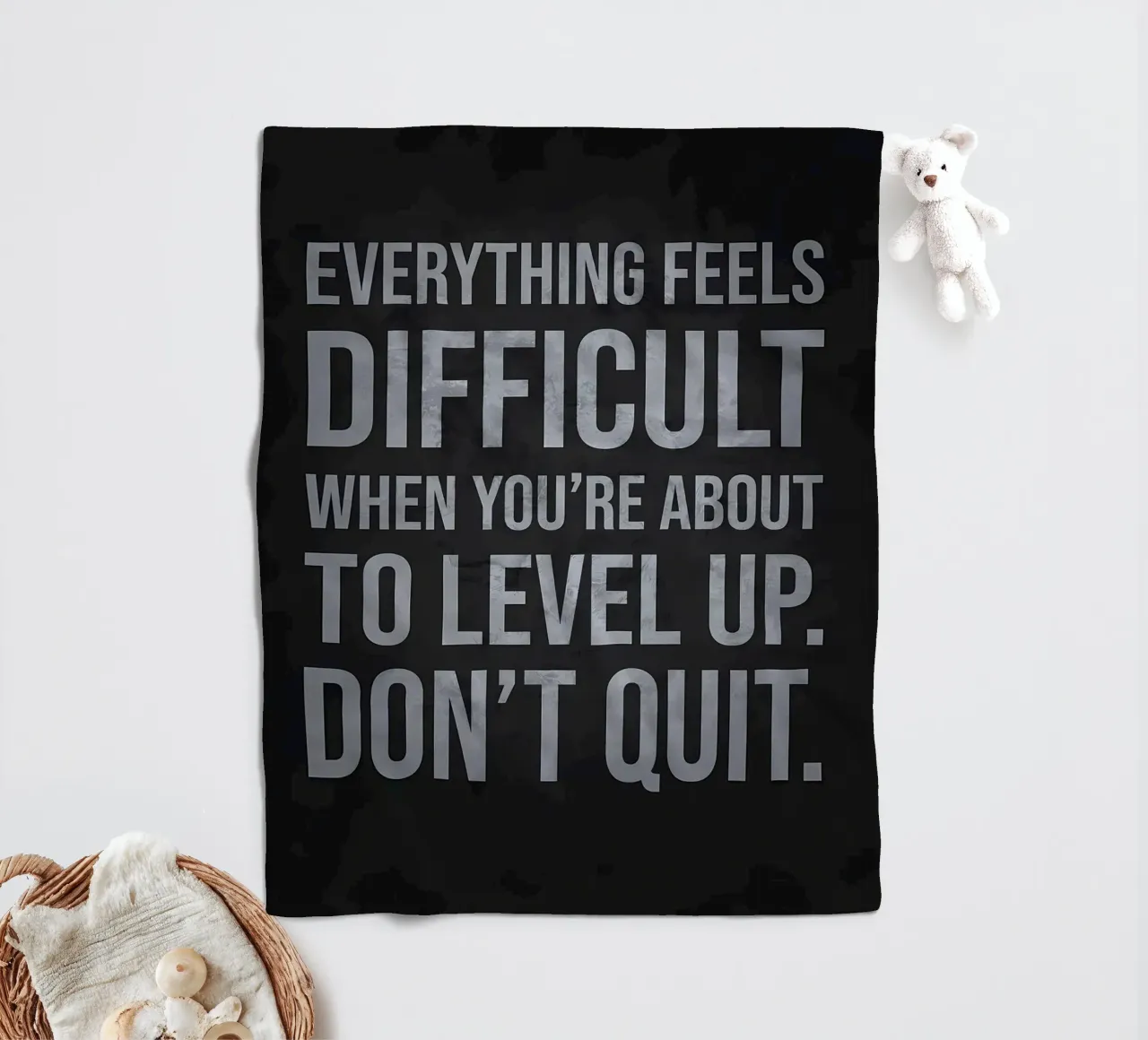 Level Up Hustle Motivation fleece blanket by Delaplane