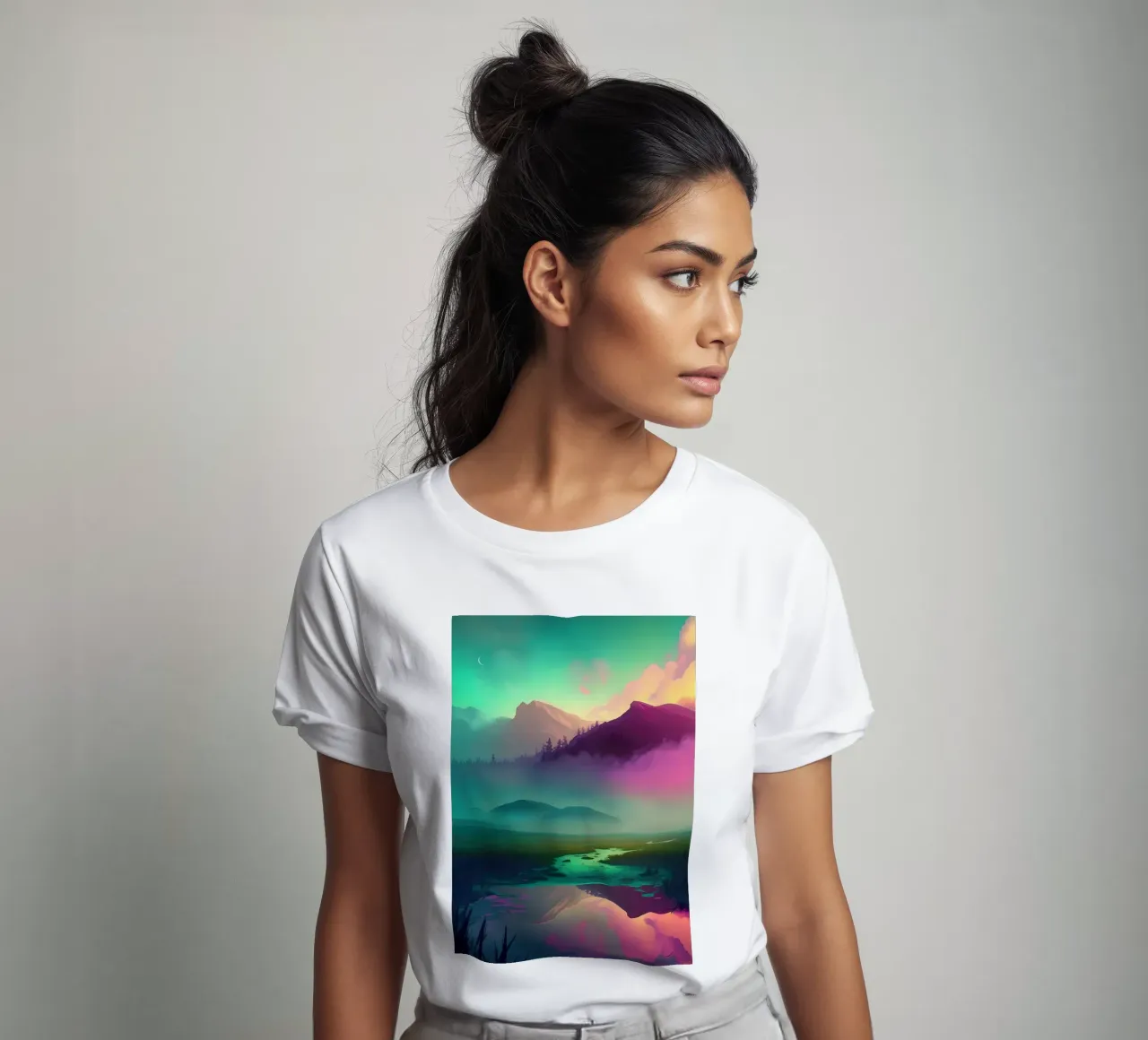 Paesaggio fantasy colorato t-shirt da Mikesell