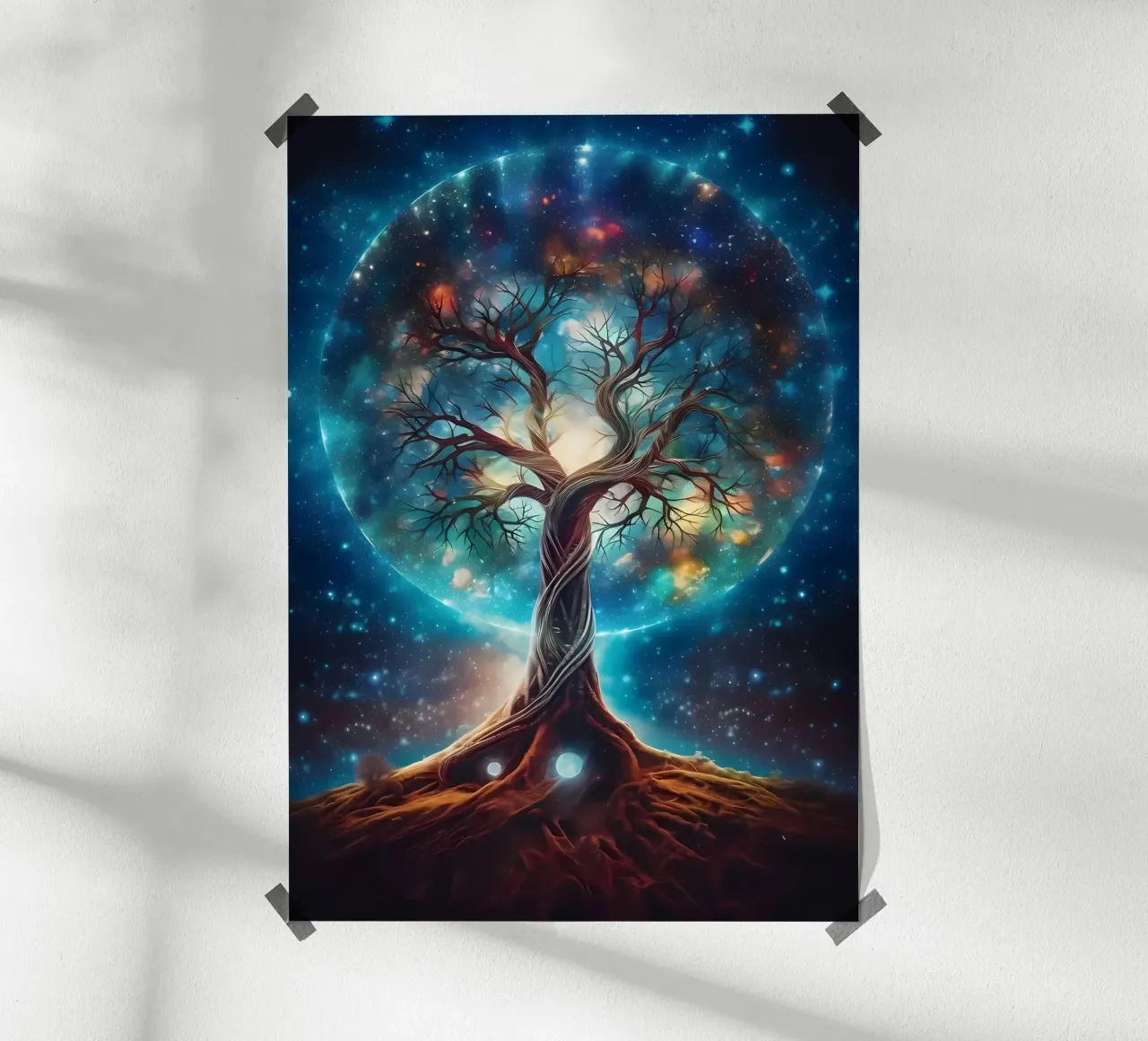 Albero cosmico della vita poster con telaio in plastica da Ginnery