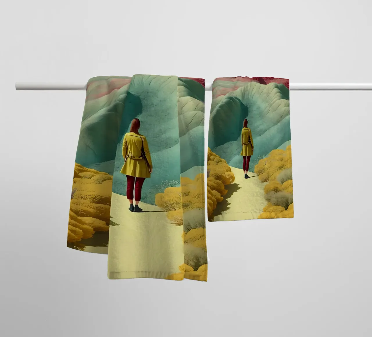 Paesaggio fantasy colorato asciugamano da bagno da Mikesell