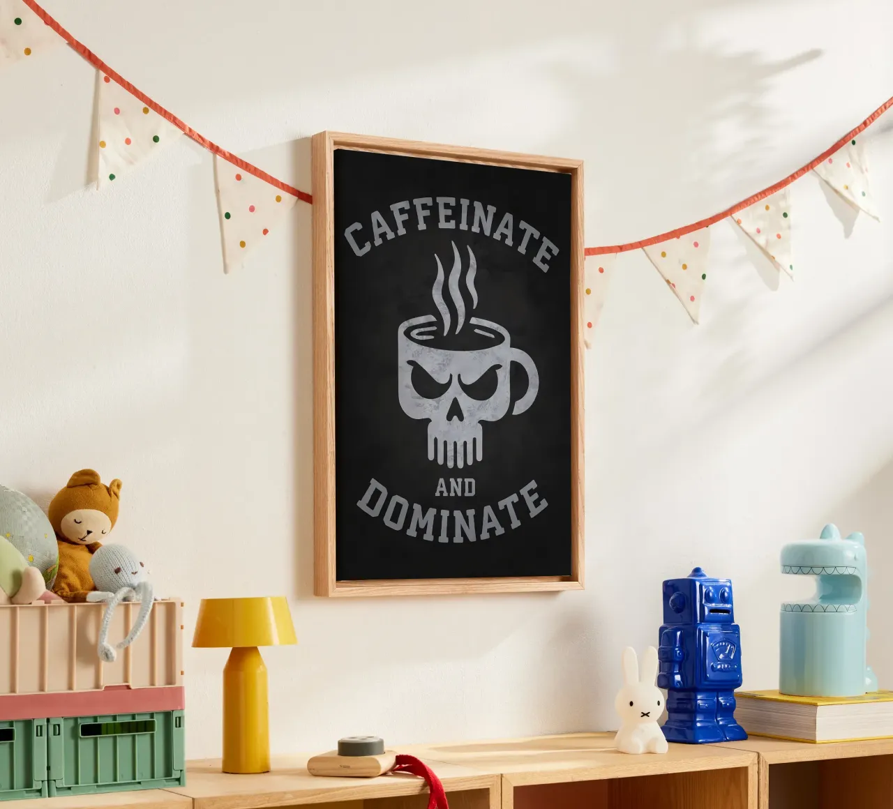 Caffeinare e dominare tela con Cornice a cassetta da Delaplane