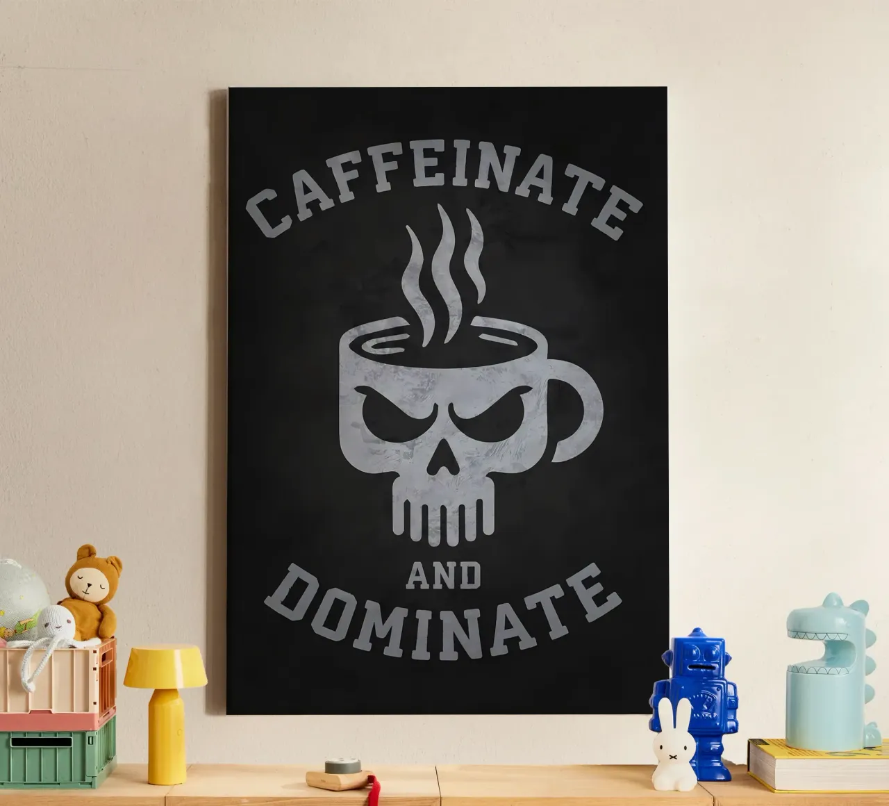 Caffeinare e dominare tela con Cornice a cassetta da Delaplane