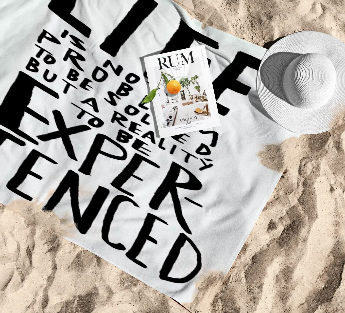 Life beach towel by Leah Flores