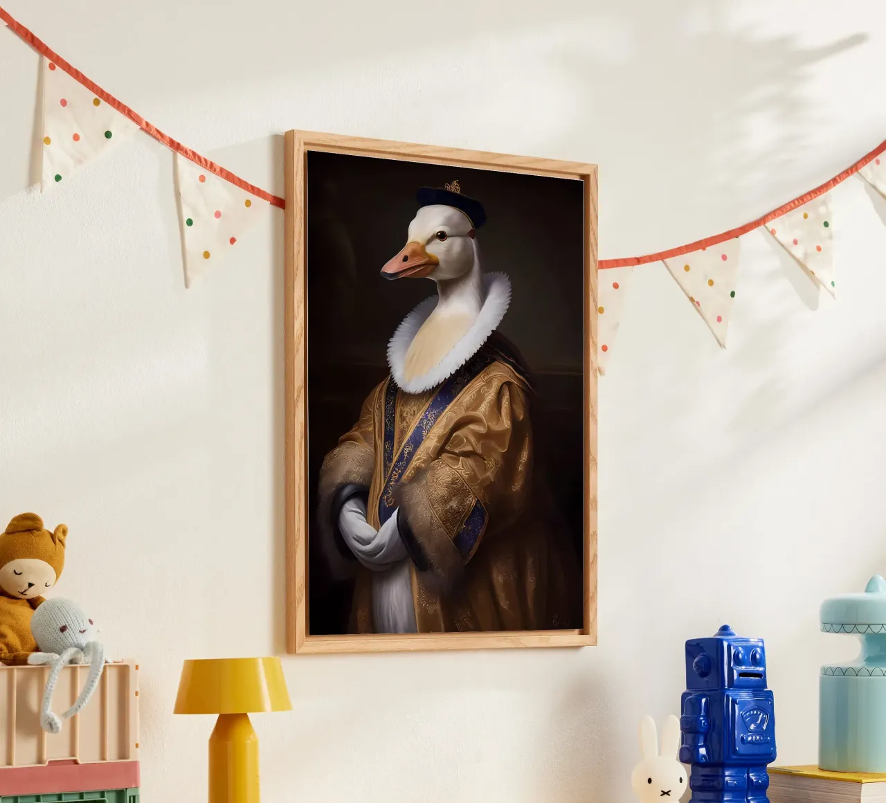 Grappige Eend acryl van Ginnery