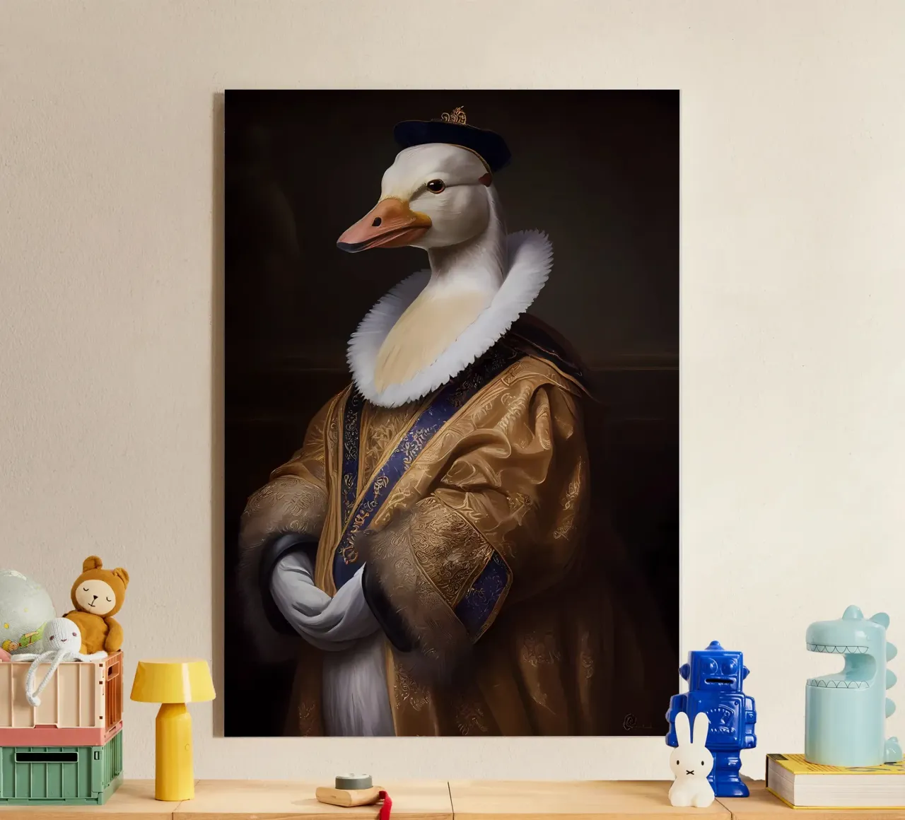 Grappige Eend acryl van Ginnery