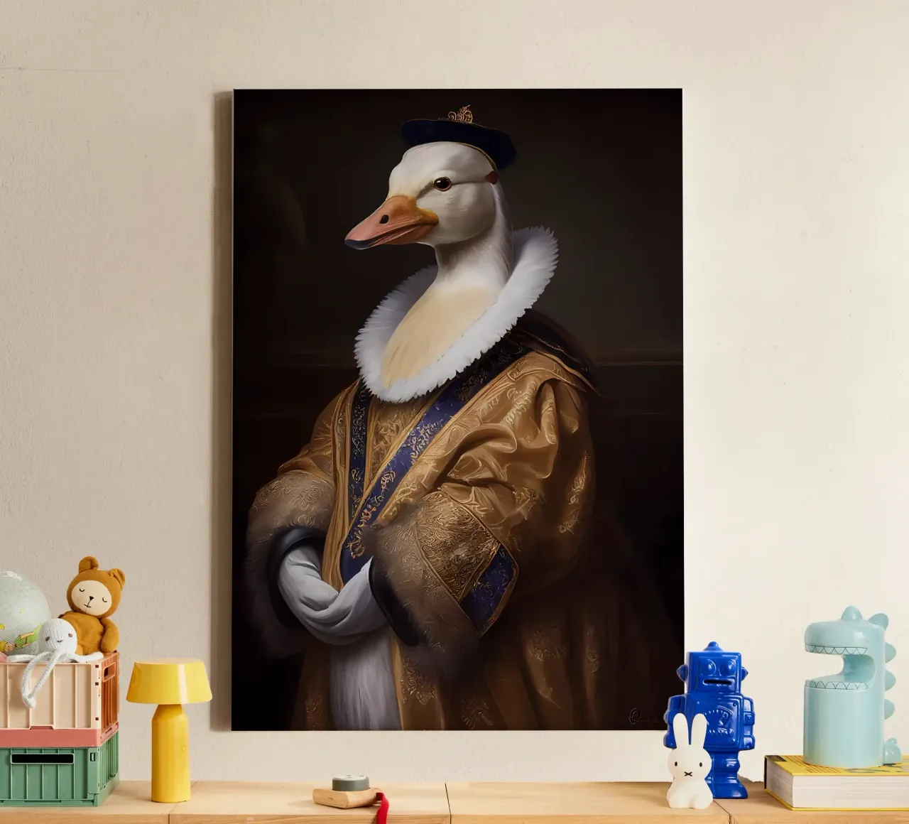 Grappige Eend canvas van Ginnery