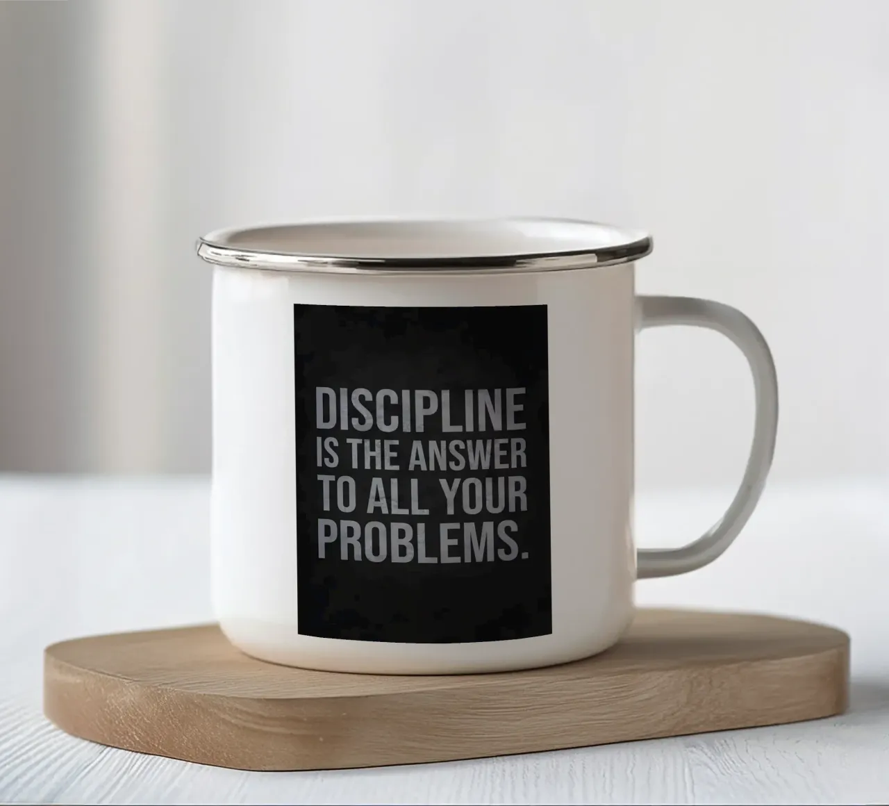 La disciplina è la risposta tazza in smalto da Delaplane