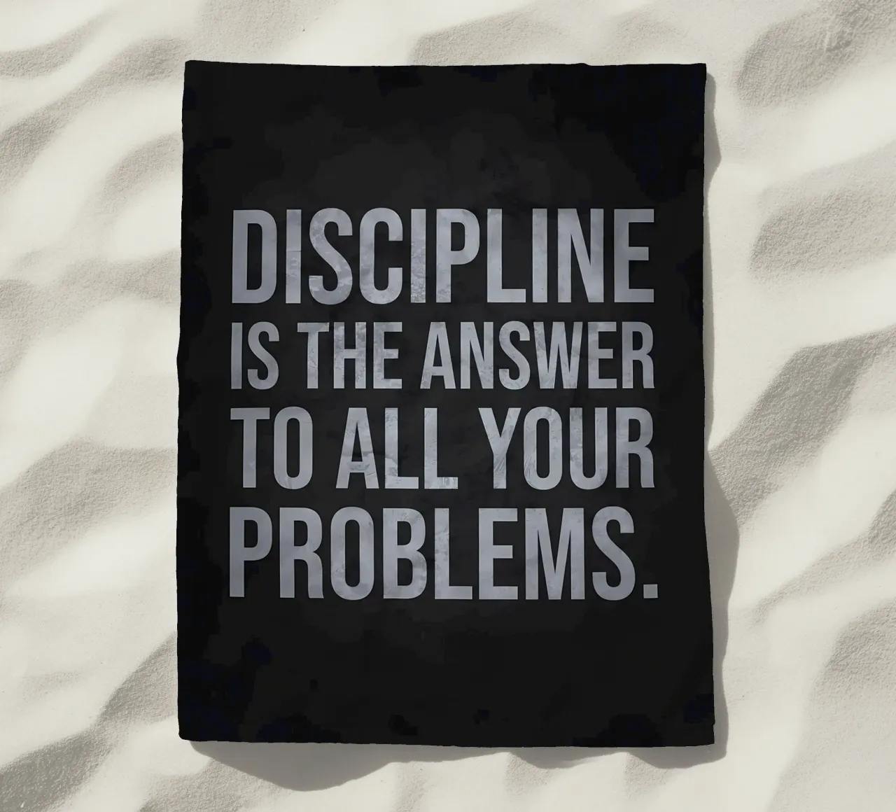 Discipline Is The Answer beach towel by Delaplane
