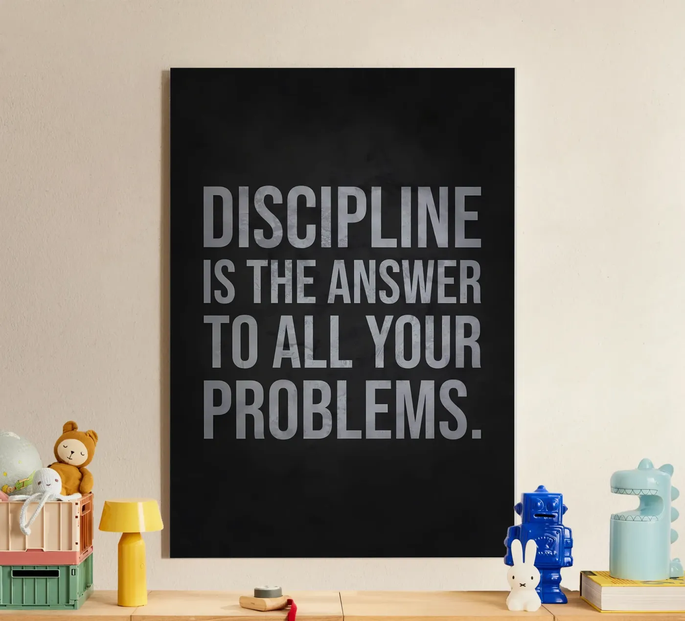 Discipline is het antwoord acryl van Delaplane