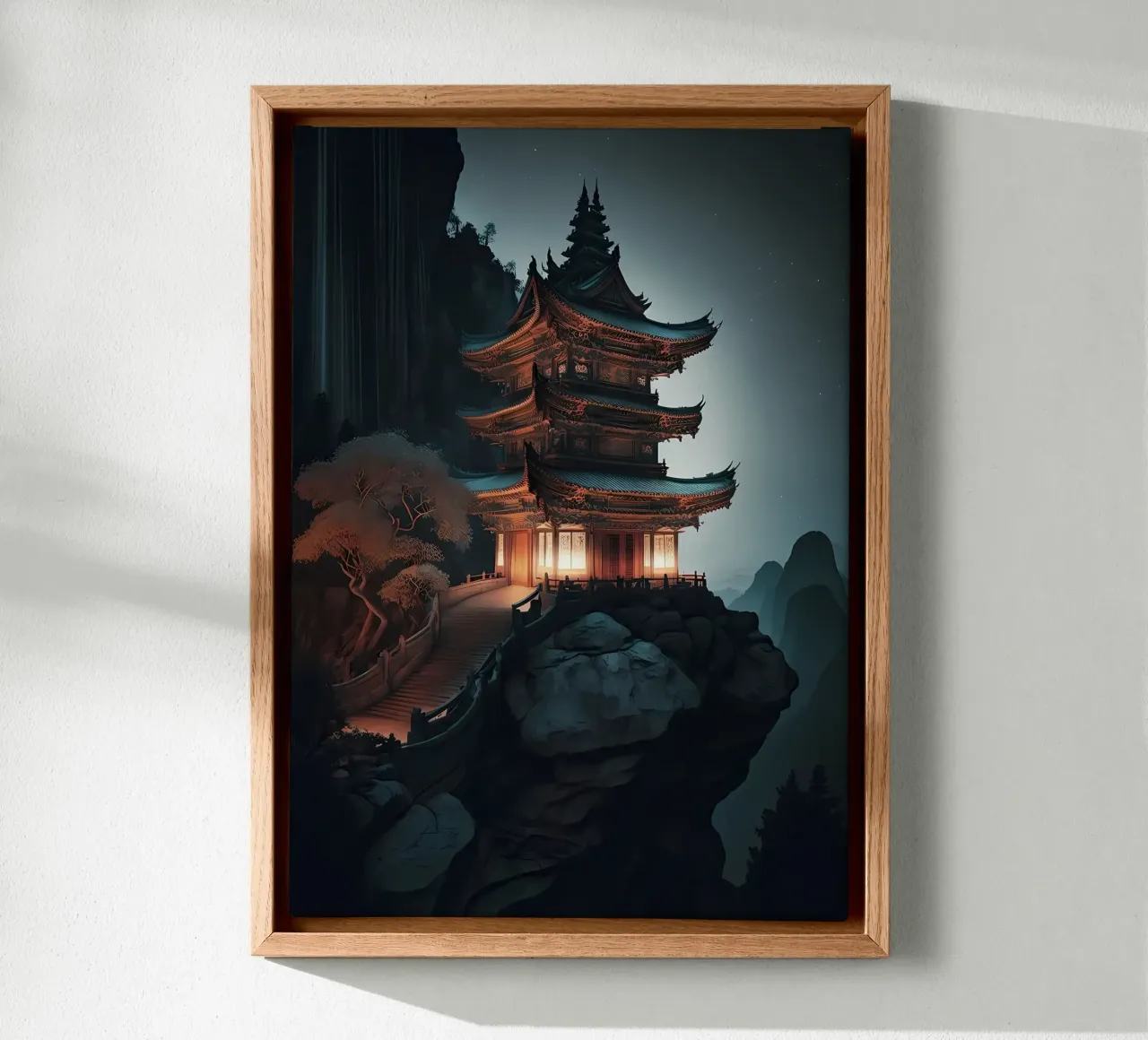 Japanisches Schloss Sonne Leinwand von Mikesell