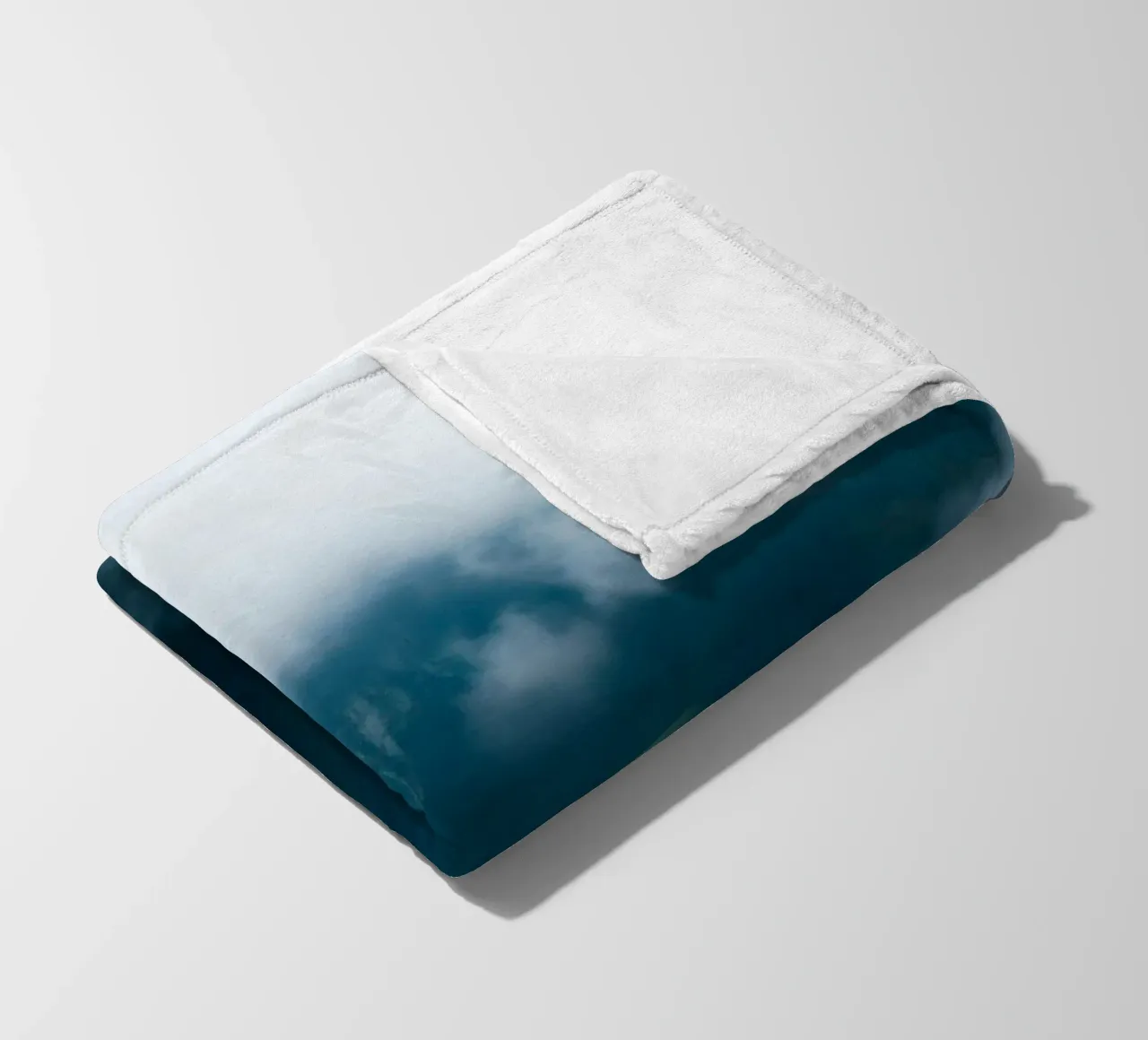 Mystical mountain ranges shrouded in fog fleece blanket by DesignDoodle