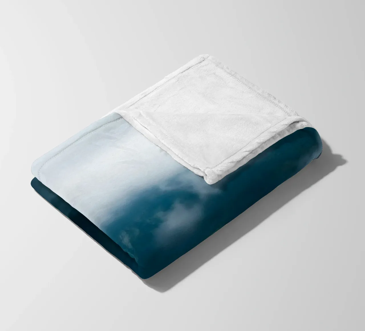 Mystical mountain ranges shrouded in fog fleece blanket by DesignDoodle
