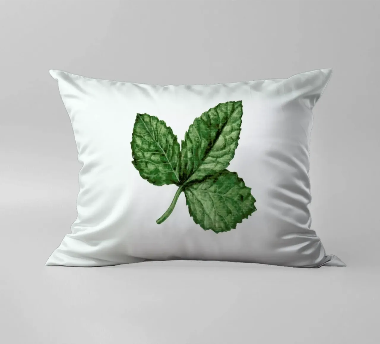 Strawberry Leaf decorative cushion by Maria Vdovichenko