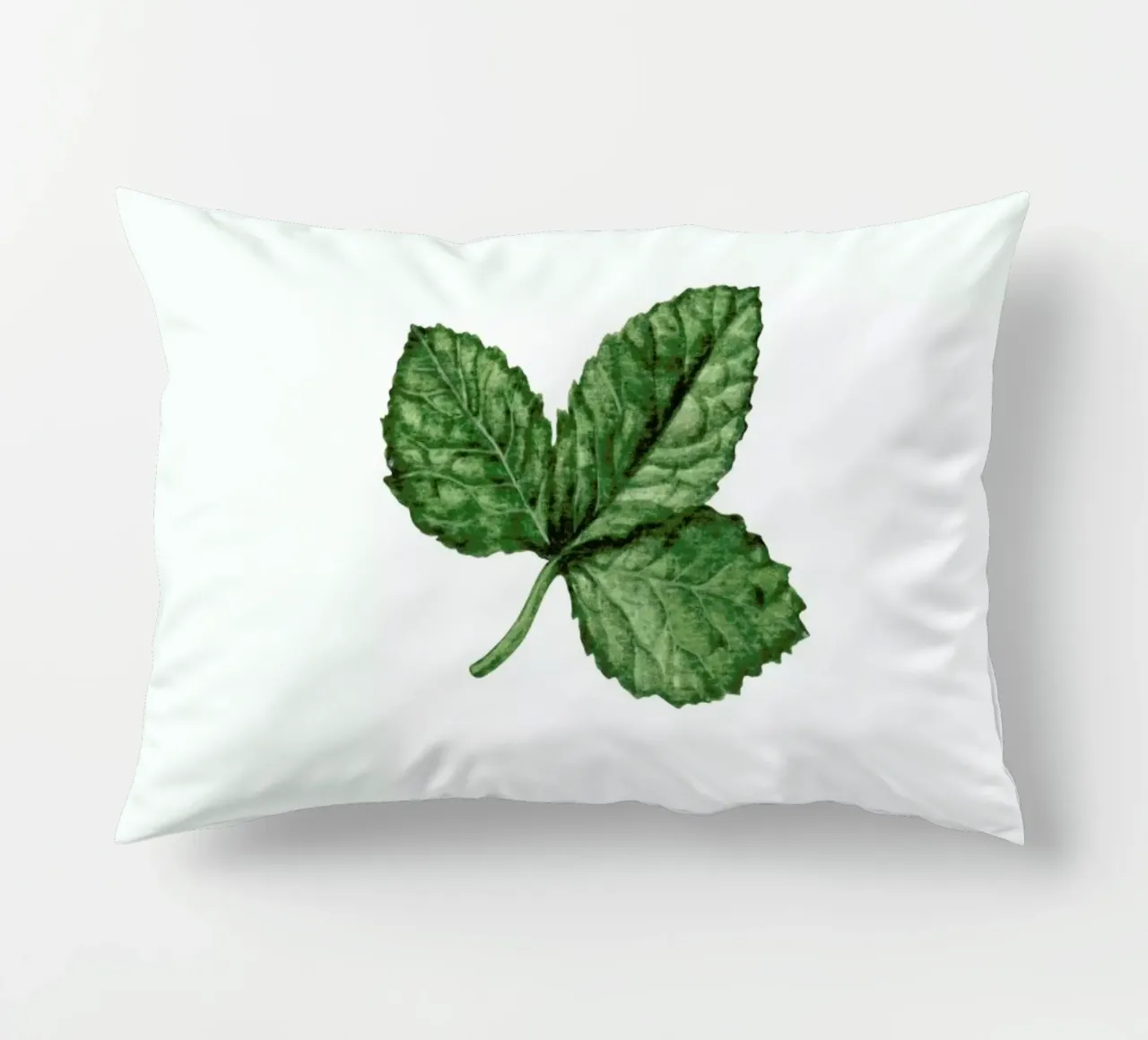 Strawberry Leaf decorative cushion by Maria Vdovichenko