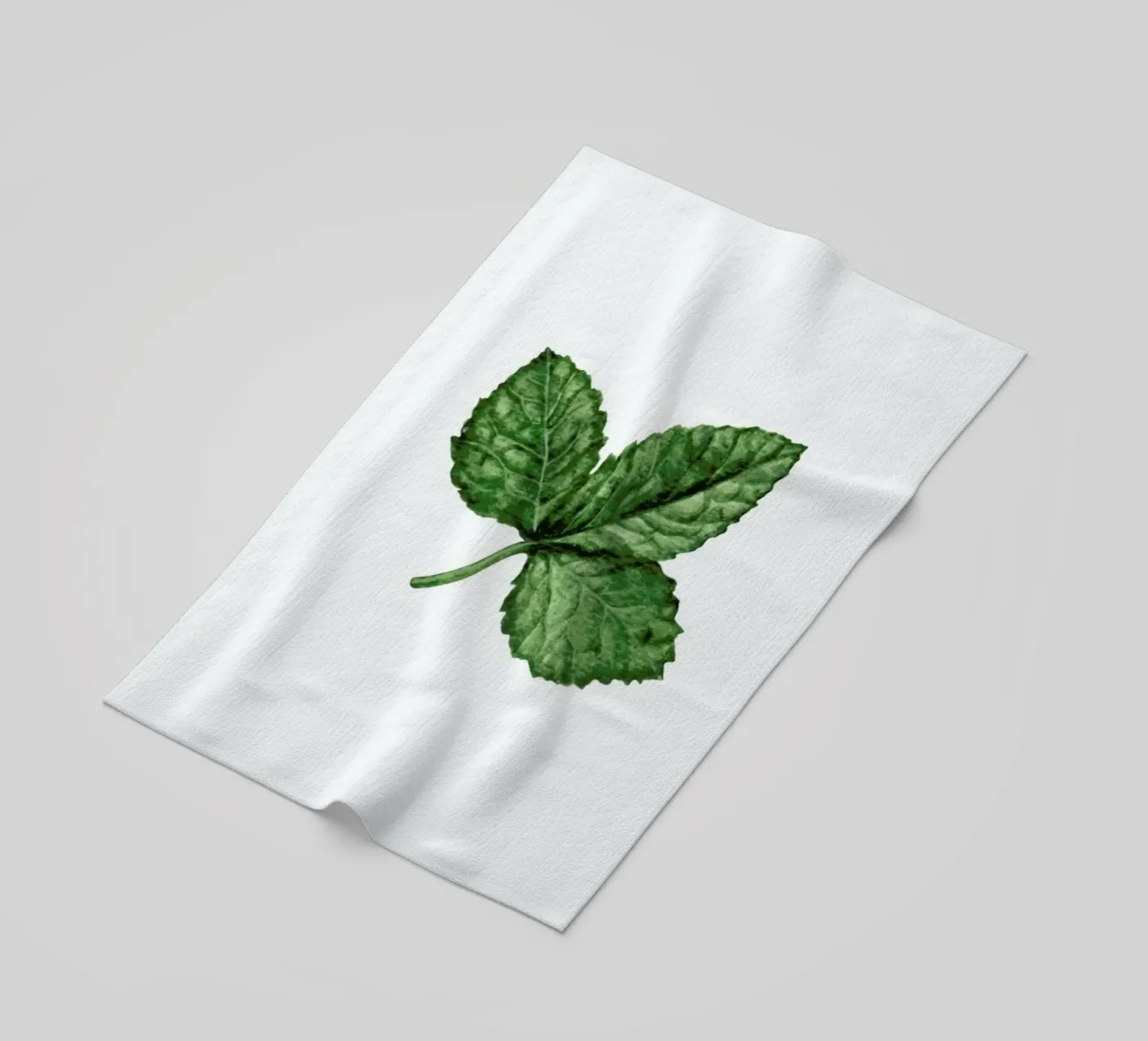 Strawberry Leaf beach towel by Maria Vdovichenko