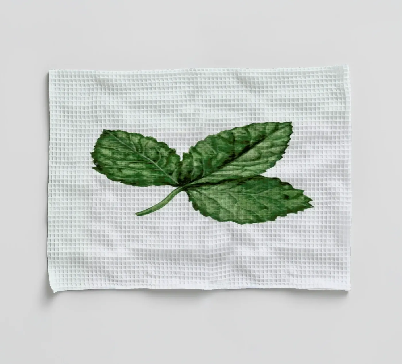 Strawberry Leaf tea towel by Maria Vdovichenko