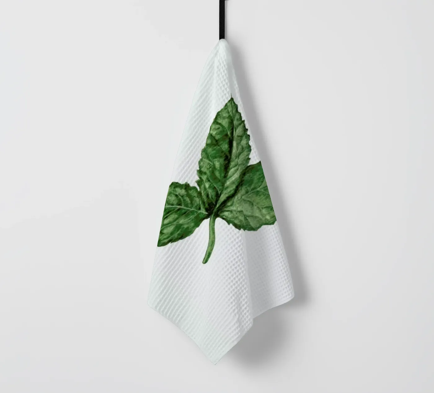 Strawberry Leaf tea towel by Maria Vdovichenko