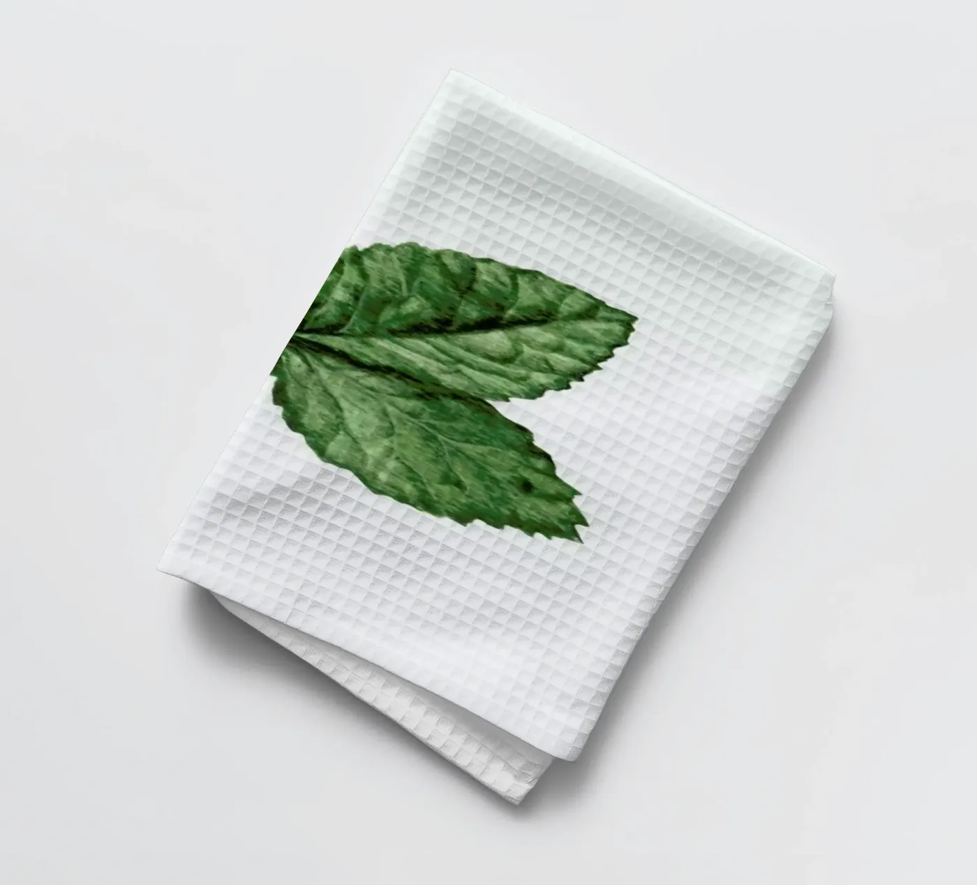 Strawberry Leaf tea towel by Maria Vdovichenko