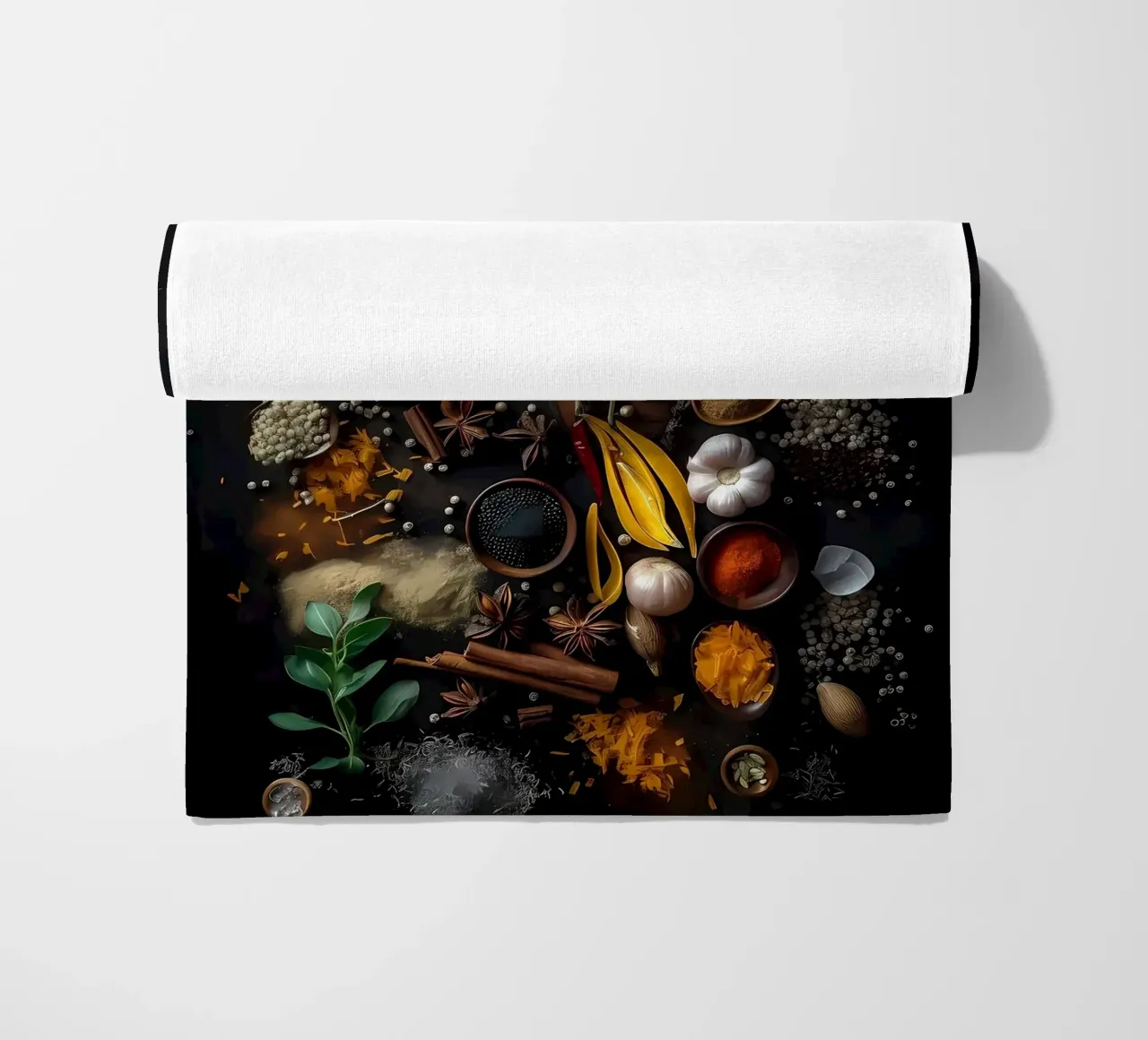 Spices Food and Kitchen beach towel by Ginnery