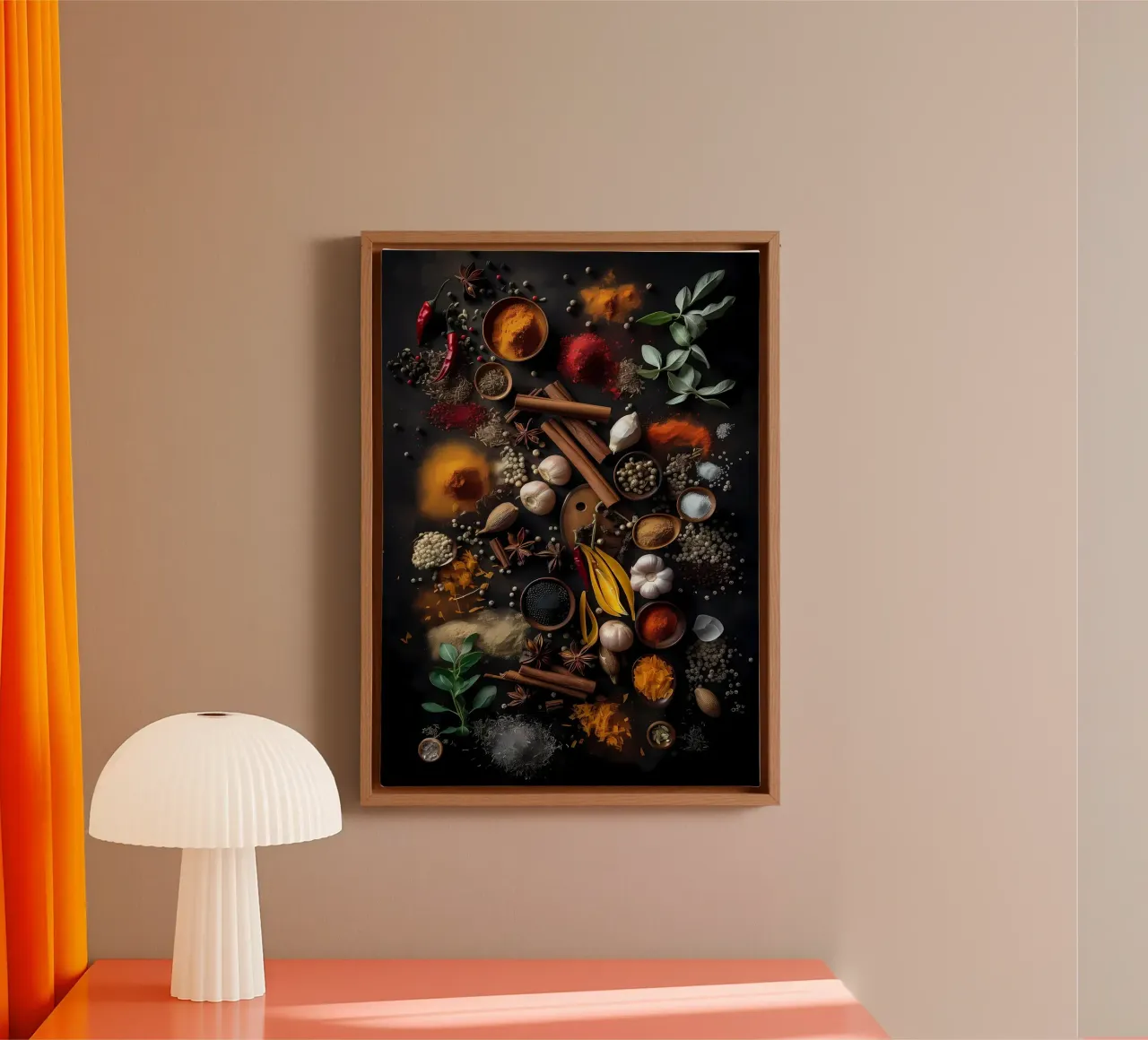 Spices Food and Kitchen canvas by Ginnery