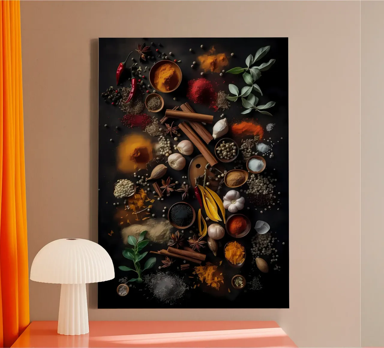 Spices Food and Kitchen canvas by Ginnery