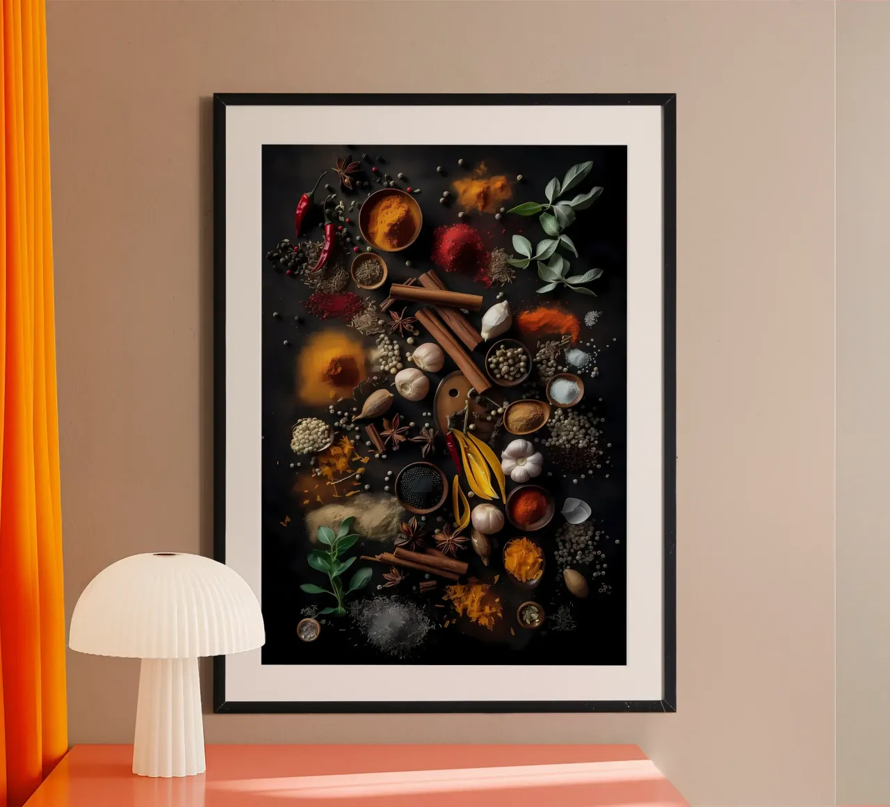 Spezie Cibo e cucina poster con telaio in plastica da Ginnery