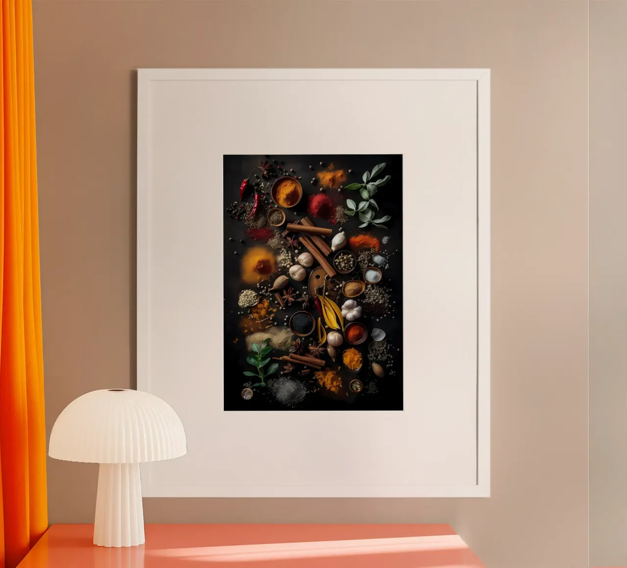 Spezie Cibo e cucina poster con telaio in plastica da Ginnery