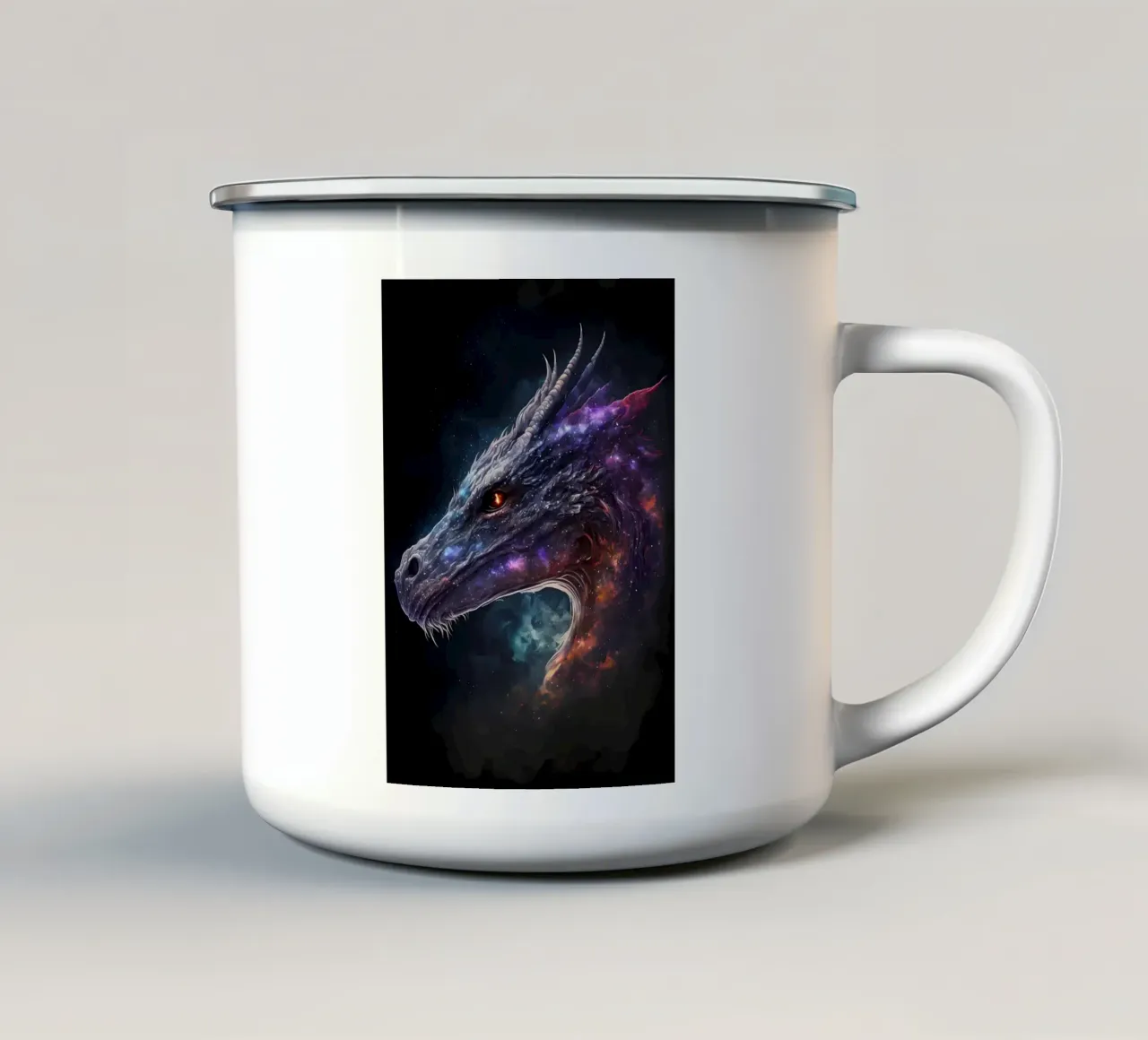 Drago spaziale fantasy tazza in smalto da Mikesell