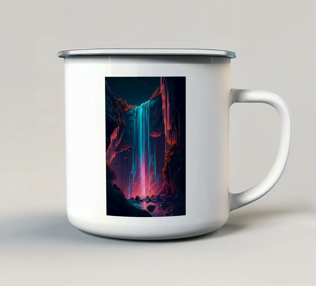 Cascata futuristica tazza in smalto da Ginnery