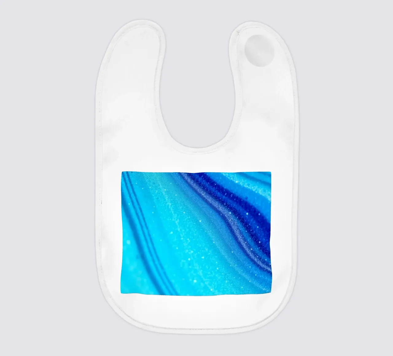 Lebendige abstrakte fließende blaue Wellen und schimmernde Elemente Babylätzchen von DesignDoodle