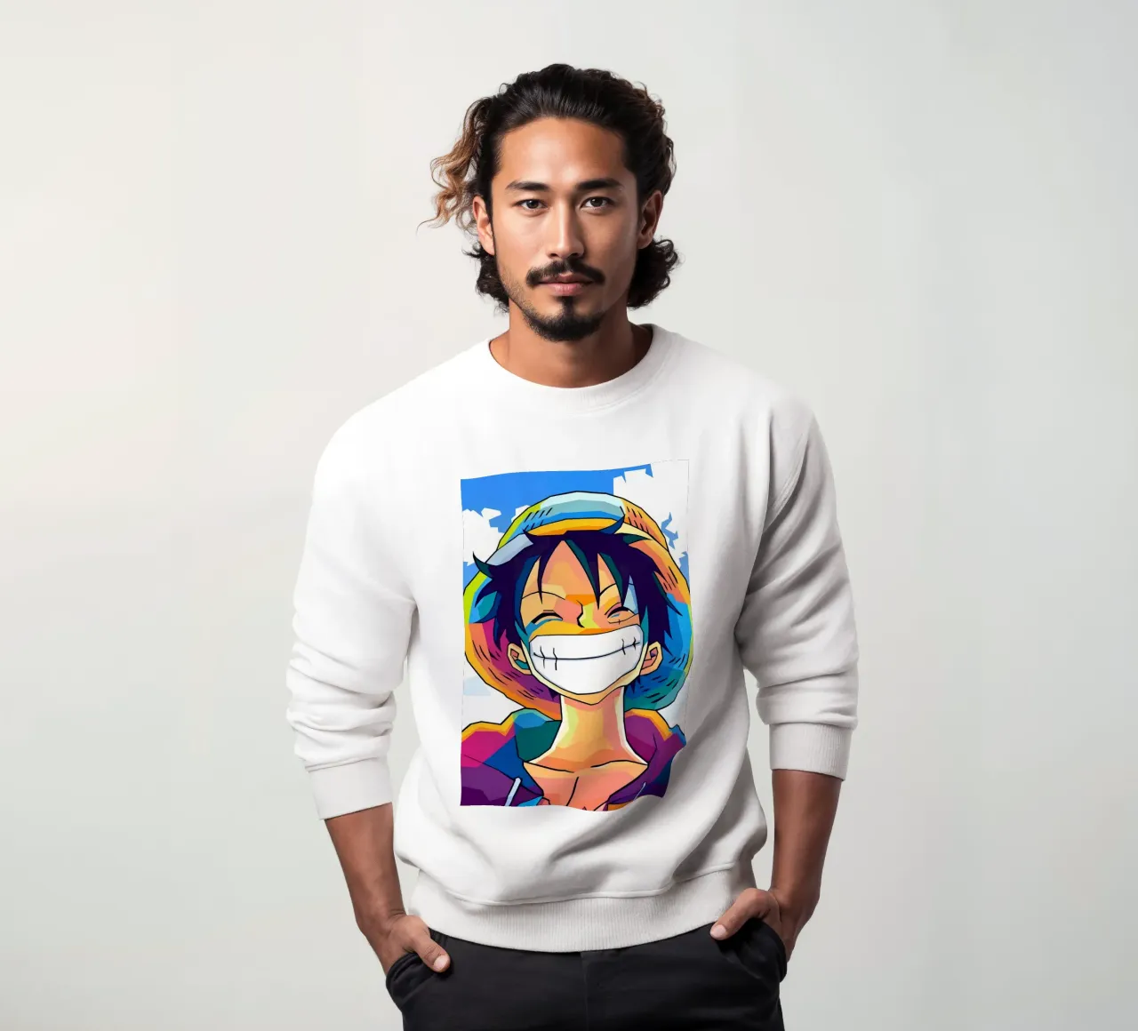 Monkey d Luffy Neon pop art sudadera de BONANZA