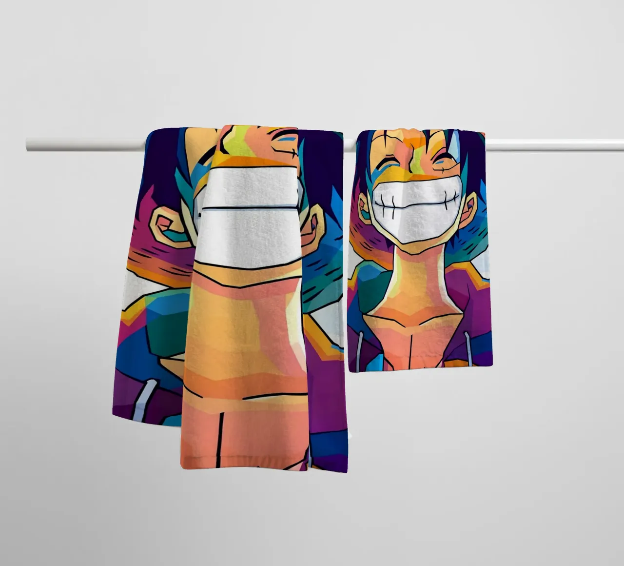 Monkey d Luffy Neon pop art asciugamano da bagno da BONANZA