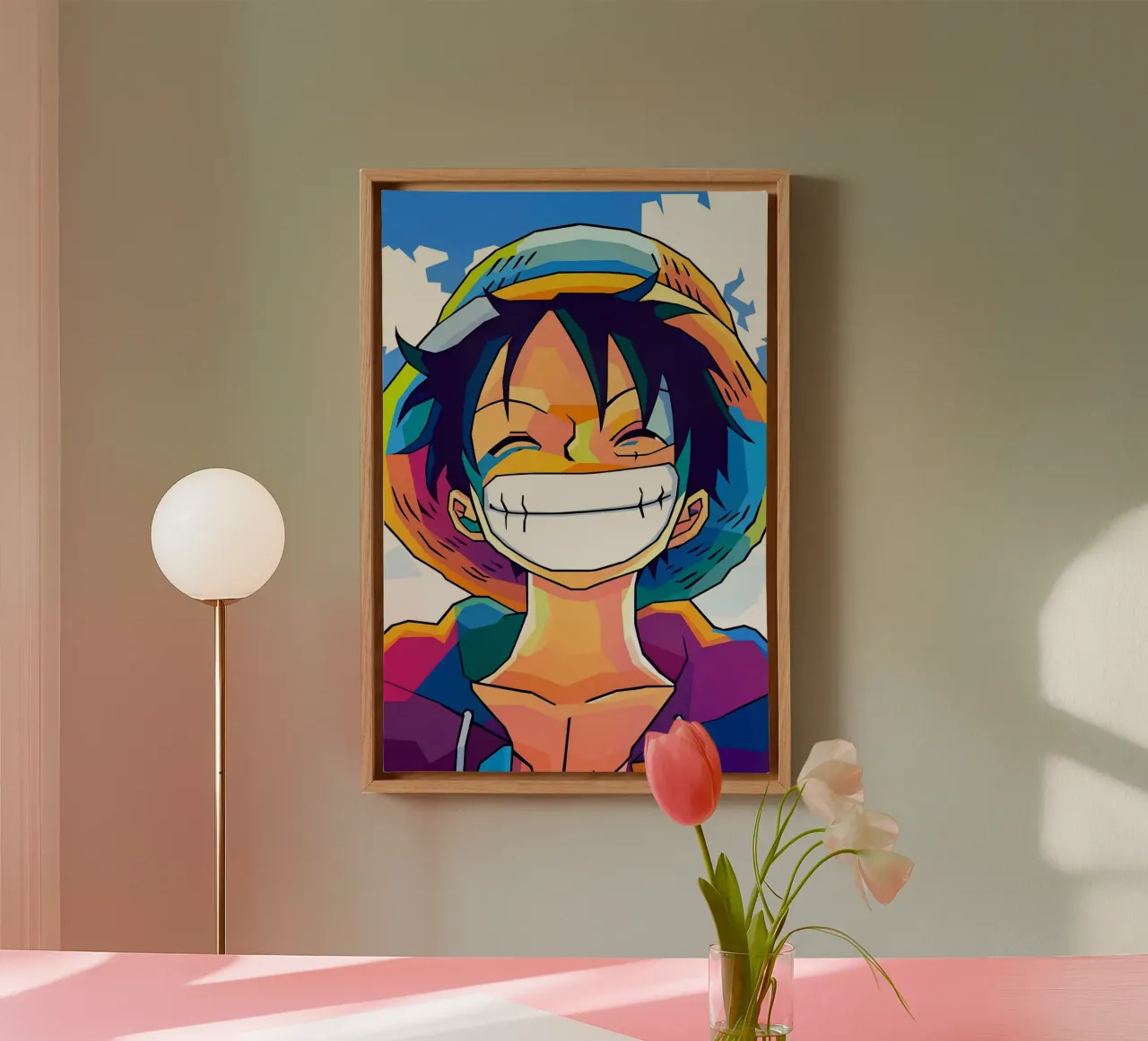 Monkey d Luffy Neon pop art tela con Cornice a cassetta da BONANZA
