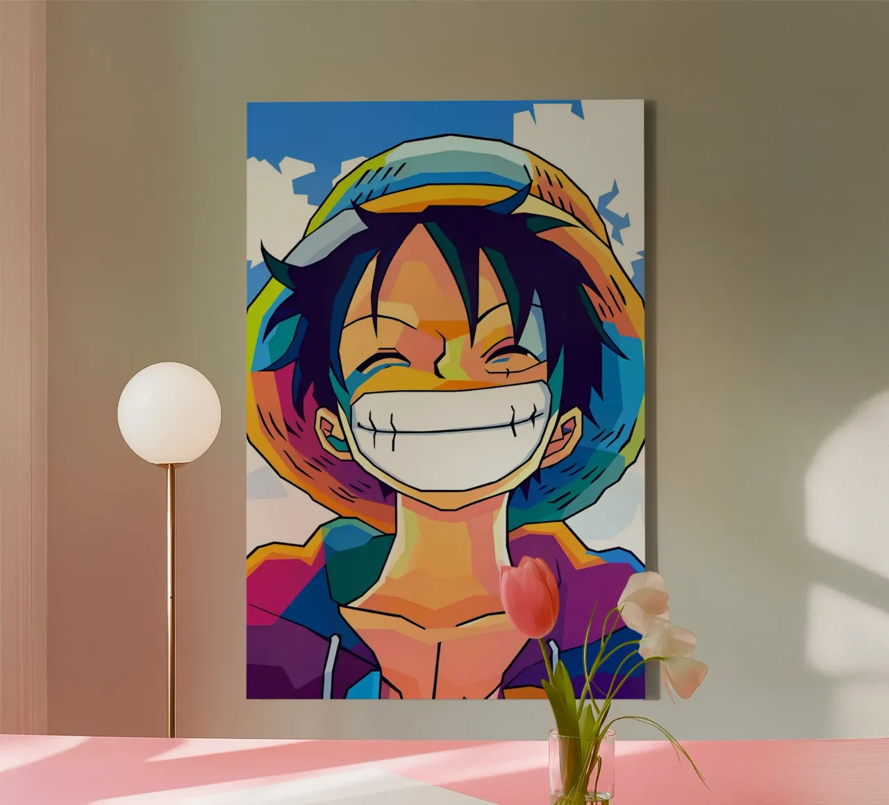 Monkey d Luffy Neon pop art tela con Cornice a cassetta da BONANZA