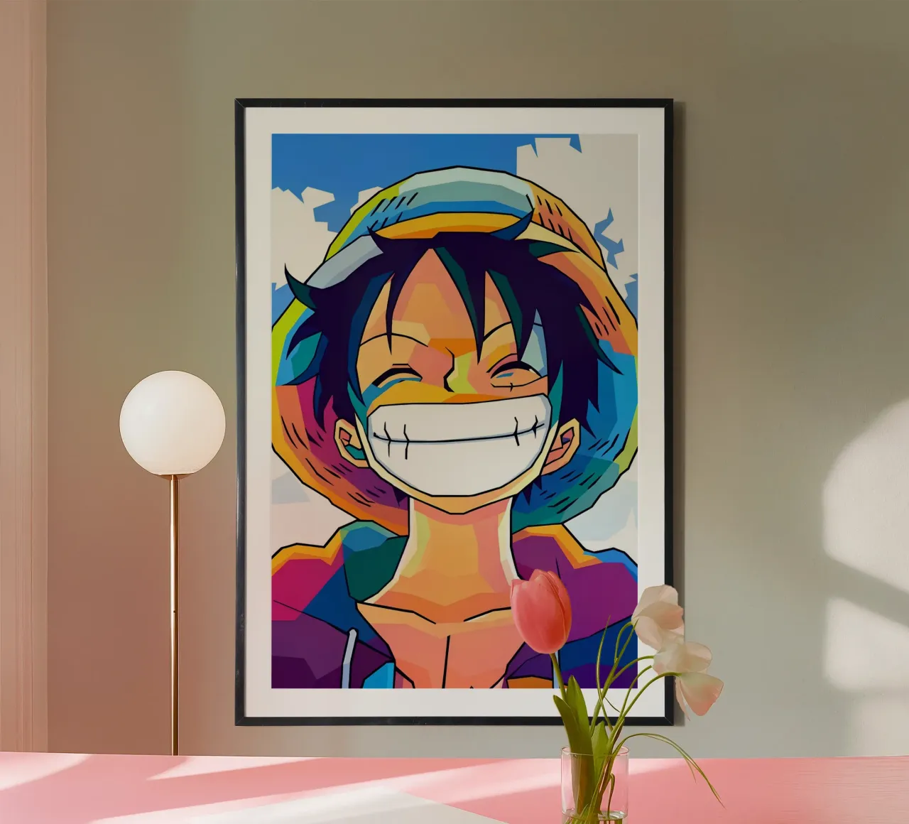Monkey d Luffy Neon pop art carta hahnemühle da BONANZA